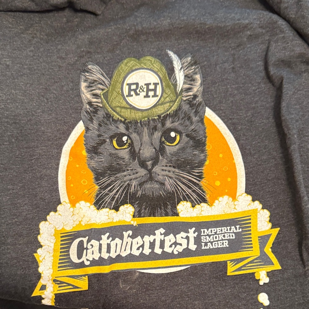 Next Level Apparel Catoberfest Black and Orange Cat T-Shirt